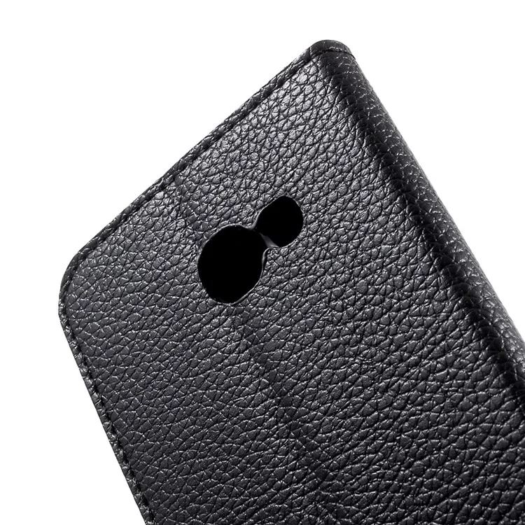 Flip Stand Magnetic Leather Wallet Phone Case for Samsung Galaxy A5 (2017) Litchi Texture - Black-Cellmalls