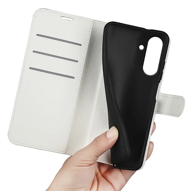 For Samsung Galaxy A36 5G / A56 5G Case Litchi Texture Shockproof Leather Wallet Phone Cover - White-Cellmalls