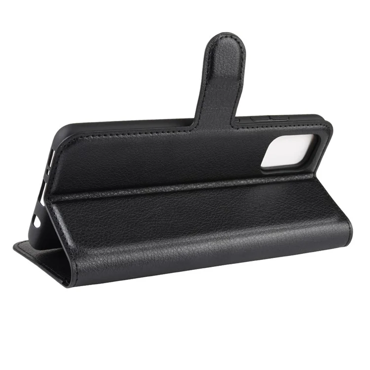 Litchi Surface with Wallet Leather Stand Case for Samsung Galaxy A51 5G SM-A516 - Black-Cellmalls