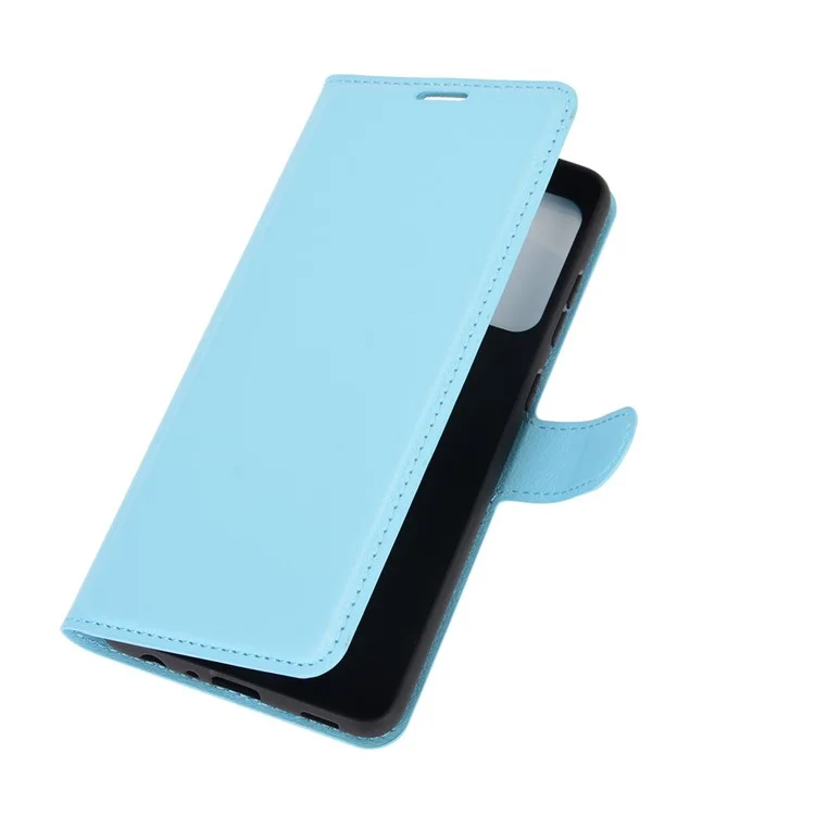 Litchi Texture Leather Wallet Stand Design Phone Cover for Samsung Galaxy A52 4G / 5G / A52s 5G - Blue-Cellmalls
