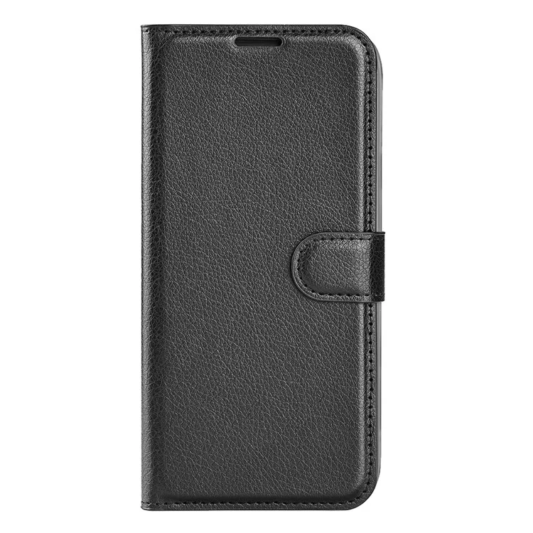 For Samsung Galaxy A53 5G Litchi Texture PU Leather Folio Case Magnetic Clasp Anti-scratch Phone Cover with Stand Wallet - Black-Cellmalls