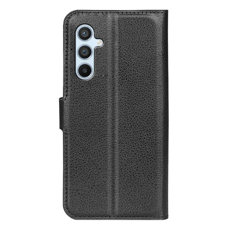 For Samsung Galaxy A54 5G Litchi Texture Anti-drop Cell Phone Cover PU Leather + TPU Folio Flip Magnetic Clasp Stand Wallet Phone Case - Black-Cellmalls