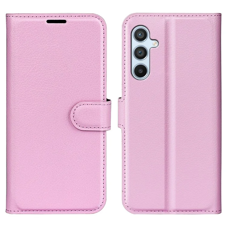 For Samsung Galaxy A54 5G Litchi Texture Anti-drop Cell Phone Cover PU Leather + TPU Folio Flip Magnetic Clasp Stand Wallet Phone Case - Black-Cellmalls