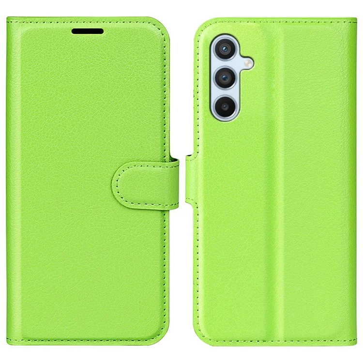 For Samsung Galaxy A54 5G Litchi Texture Anti-drop Cell Phone Cover PU Leather + TPU Folio Flip Magnetic Clasp Stand Wallet Phone Case - Black-Cellmalls