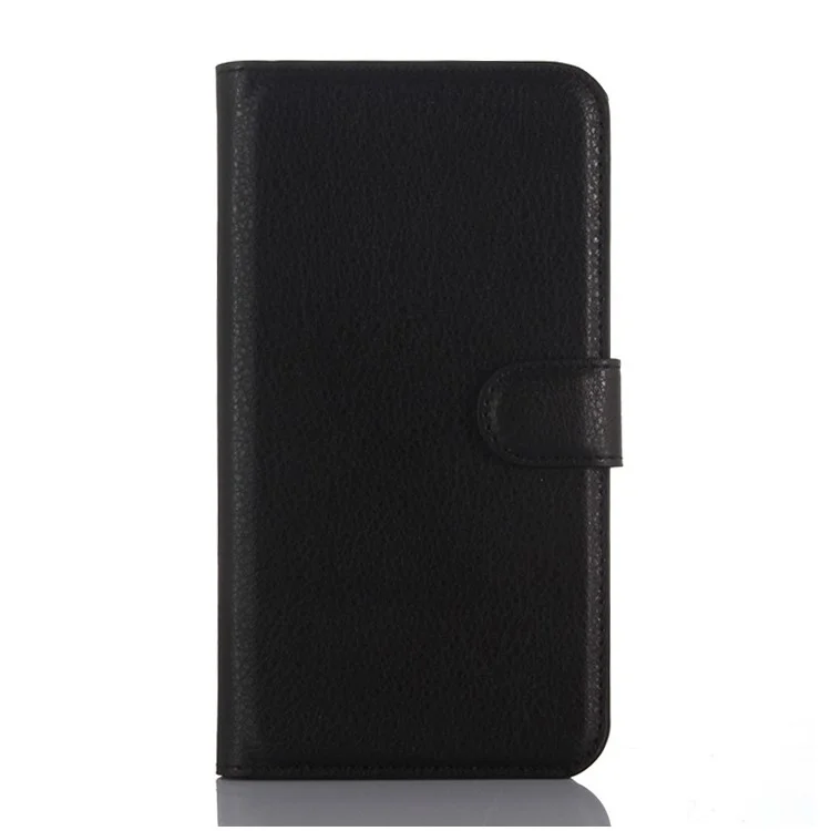 Litchi Skin Leather Wallet Case Cover for Samsung Galaxy J3 / J3 (2016) with Foldable Stand Design - Black-Cellmalls