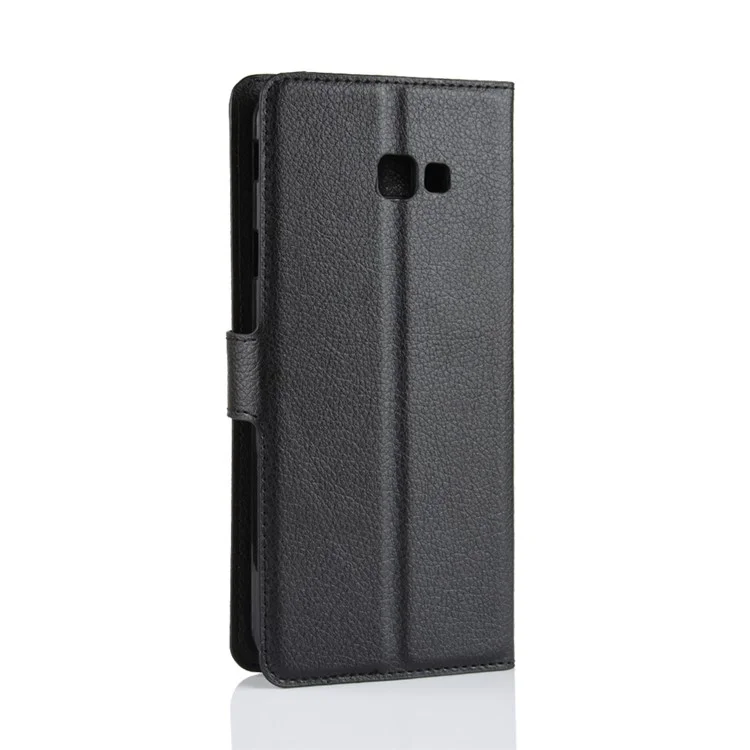 Litchi Skin Wallet Leather Stand Case for Samsung Galaxy J4+ - Black-Cellmalls