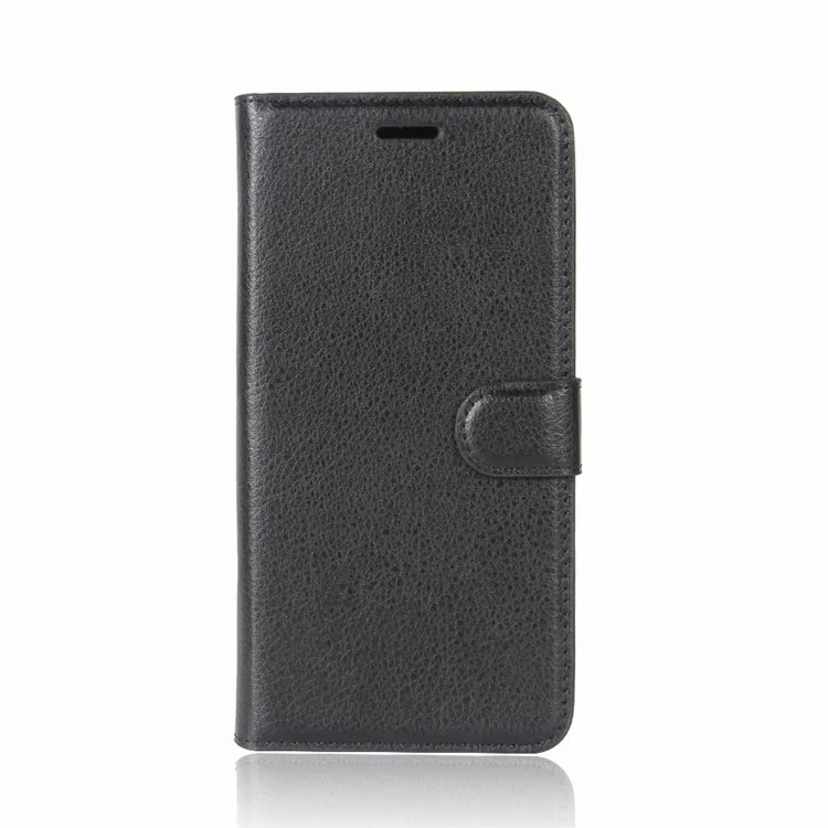 Litchi Skin Wallet Leather Flip Case with Stand for Samsung Galaxy J7 (2017) EU Version - Black-Cellmalls