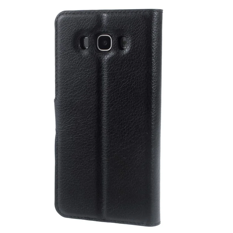 Litchi Grain Wallet Case for Samsung Galaxy J7 (2016) - Black-Cellmalls