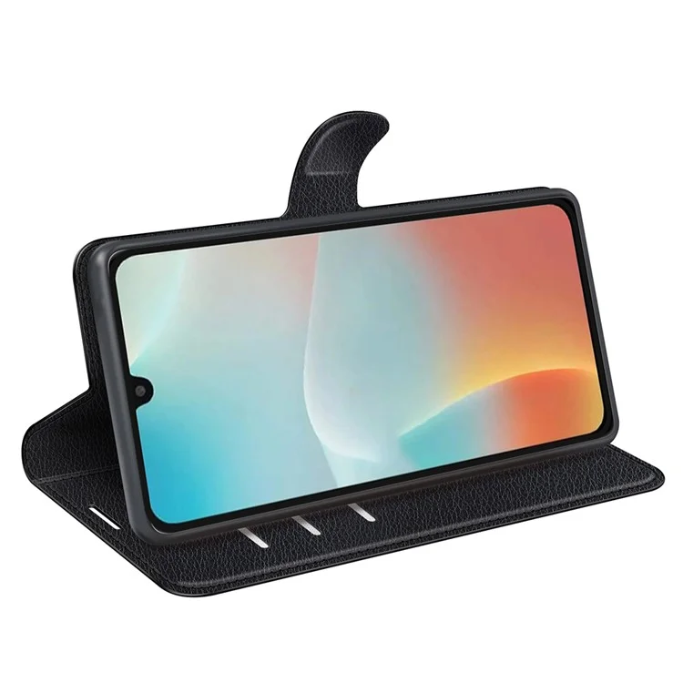 For Samsung Galaxy M16 5G Case Litchi Texture Shockproof Leather Wallet Phone Cover - Black-Cellmalls