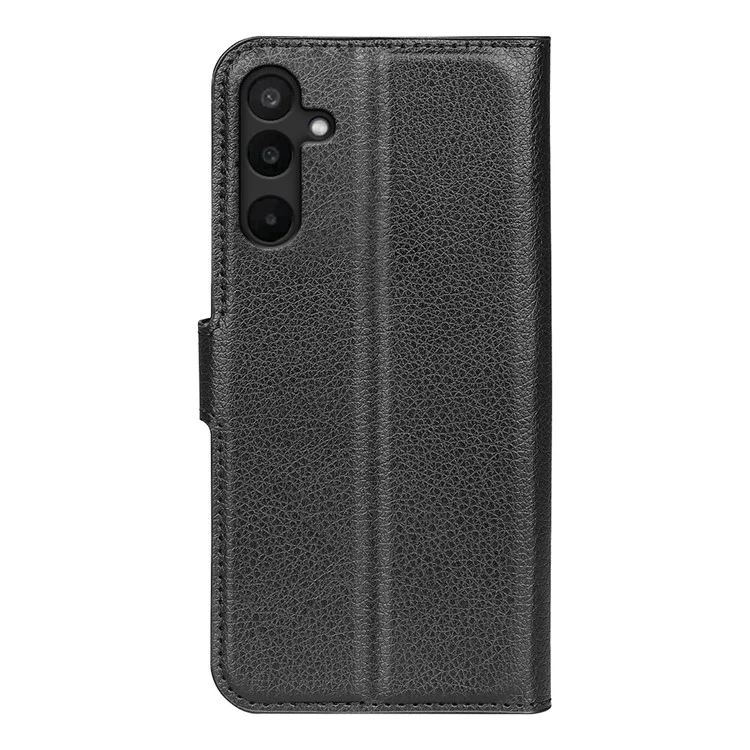 For Samsung Galaxy M16 5G Case Litchi Texture Shockproof Leather Wallet Phone Cover - Black-Cellmalls