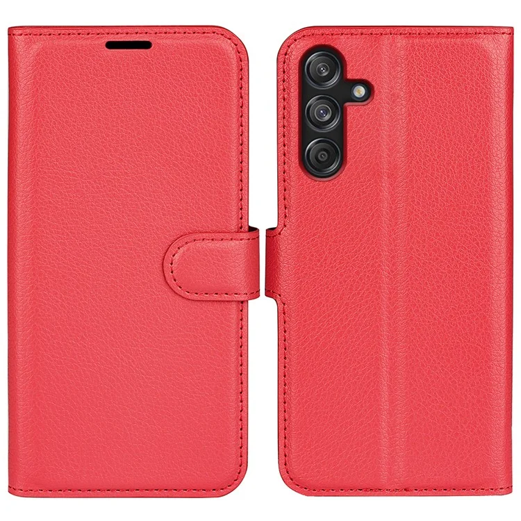 For Samsung Galaxy M55 5G / C55 5G / F55 5G Case Litchi Texture Card Slot Leather Phone Cover with Wallet - Black-Cellmalls