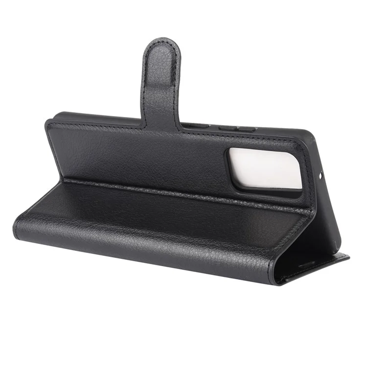 Litchi Skin with Wallet Leather Cover for Samsung Galaxy Note 20 / Note 20 5G - Black-Cellmalls