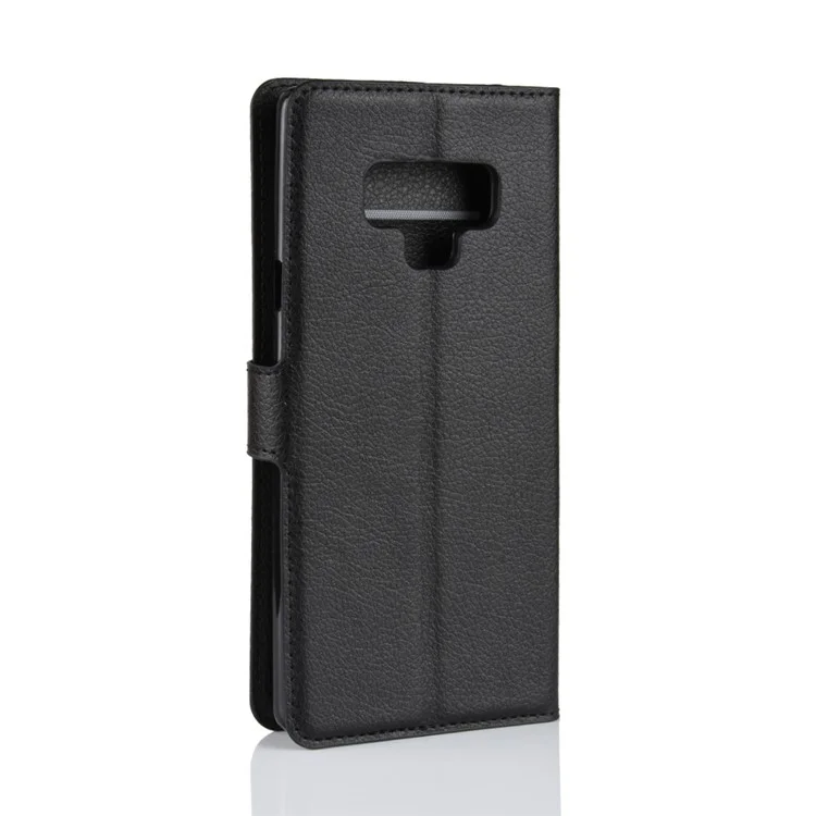 Litchi Texture Wallet Stand Leather Phone Case for Samsung Galaxy Note 9 - Black-Cellmalls