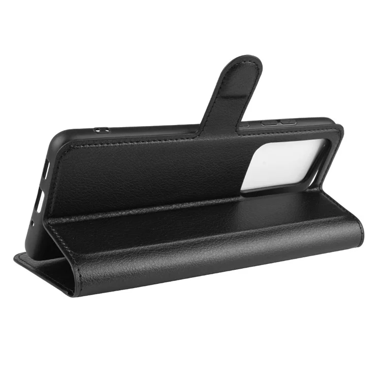 Litchi Skin Wallet Leather Stand Case for Samsung Galaxy S20 Ultra - Black-Cellmalls