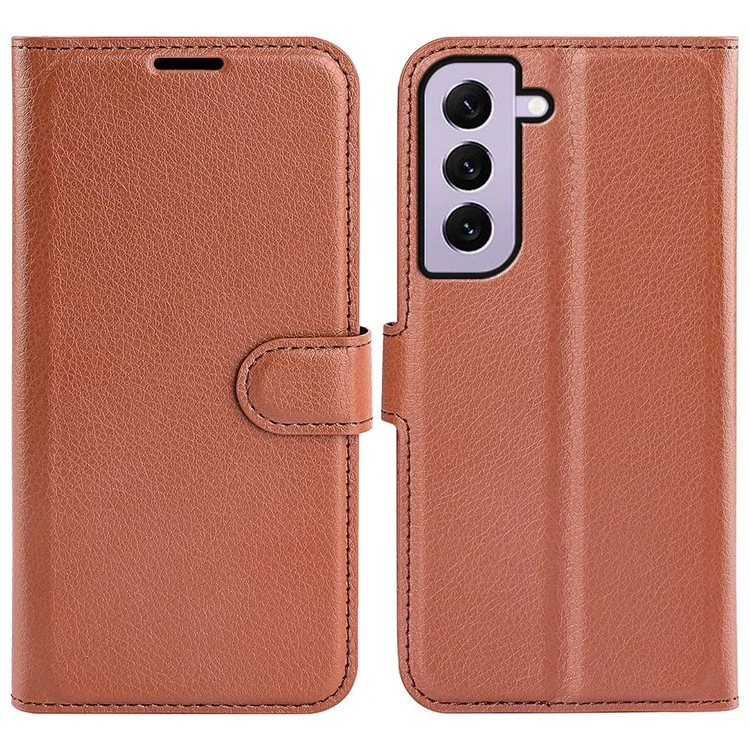 For Samsung Galaxy S23 Anti-scratch Litchi Texture PU Leather Full Protection Case Flip Stand Wallet Phone Cover - Rose-Cellmalls