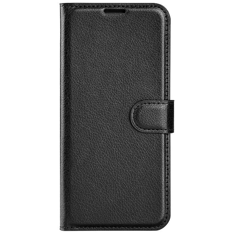 For Samsung Galaxy S23 FE Litchi Texture Magnetic Clasp Stand Cover PU Leather Wallet Phone Case - Black-Cellmalls