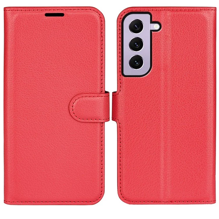 For Samsung Galaxy S23 Anti-scratch Litchi Texture PU Leather Full Protection Case Flip Stand Wallet Phone Cover - Rose-Cellmalls