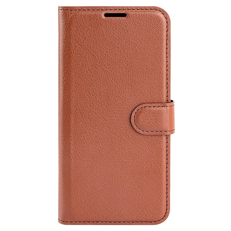 For Samsung Galaxy S23 Ultra Mobile Phone Case Litchi Texture PU Leather Full Protection Flip Stand Wallet Phone Cover - Brown-Cellmalls
