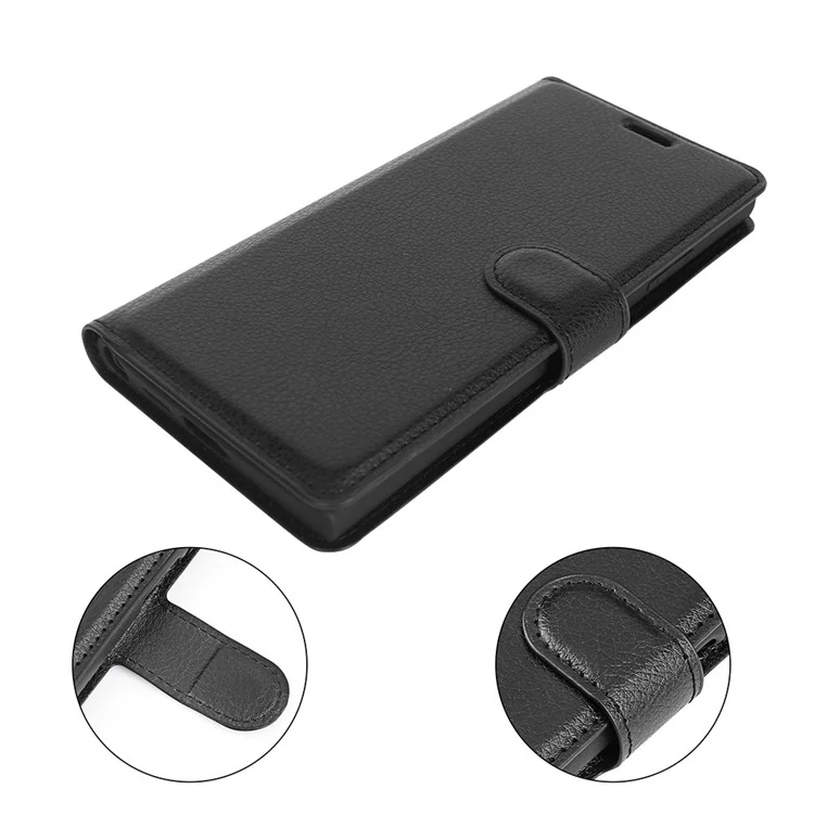 For Samsung Galaxy S24 Ultra Case Litchi Texture Wallet Phone Cover with Stand - Black-Cellmalls