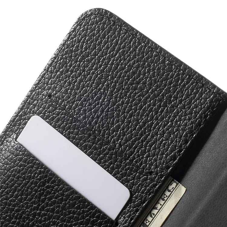 Litchi Wallet Stand Leather Case for Samsung Galaxy S7 - Black-Cellmalls