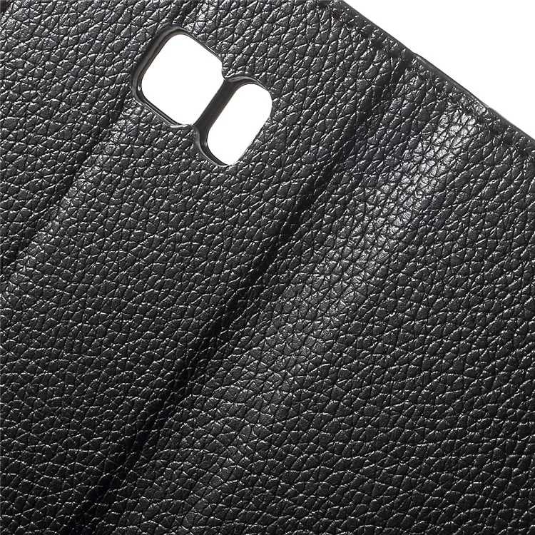 Litchi Wallet Stand Leather Case for Samsung Galaxy S7 - Black-Cellmalls