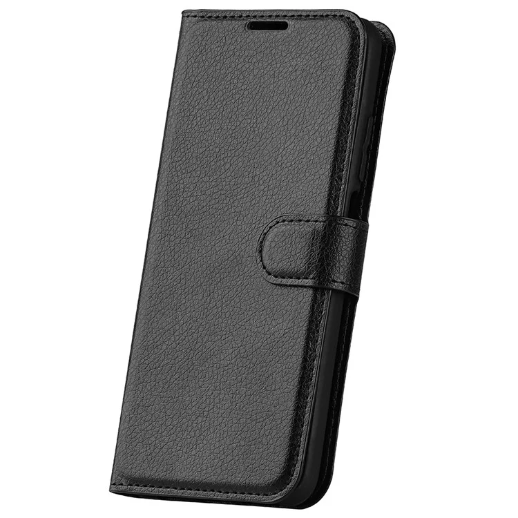 For Samsung Galaxy S25+ Case Litchi Texture Shockproof Leather Wallet Phone Cover - Black-Cellmalls