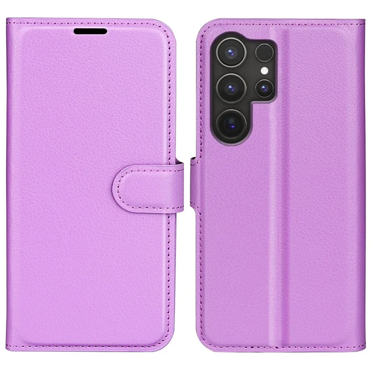 For Samsung Galaxy S25 Ultra Case Litchi Texture Shockproof Leather Wallet Phone Cover - White-Cellmalls