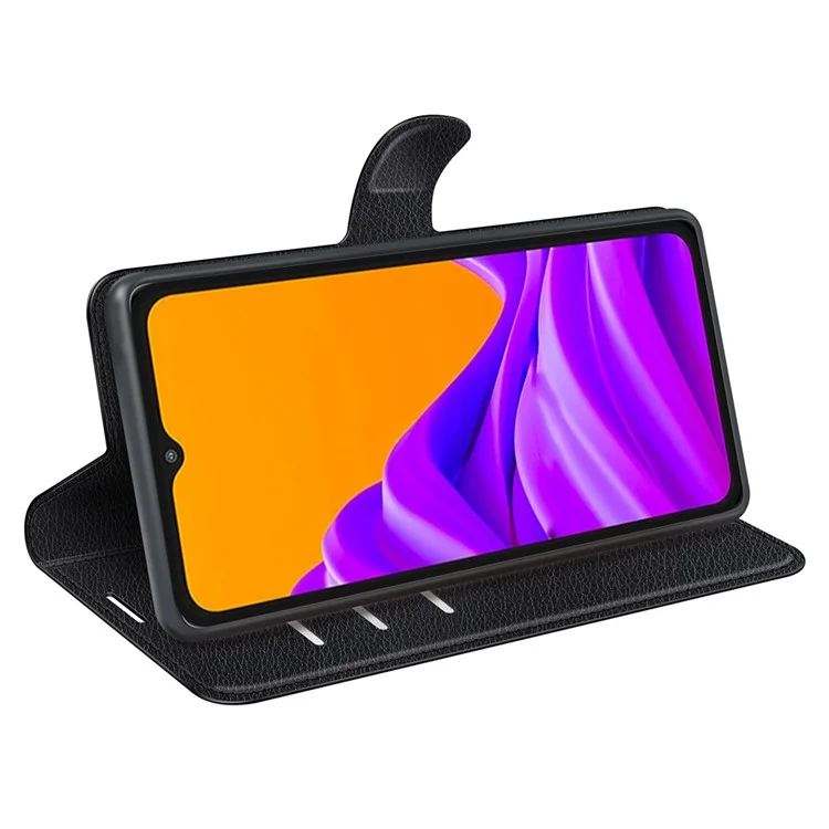 For Samsung Galaxy XCover7 Pro Case Litchi Texture Shockproof Leather Wallet Phone Cover - Black-Cellmalls