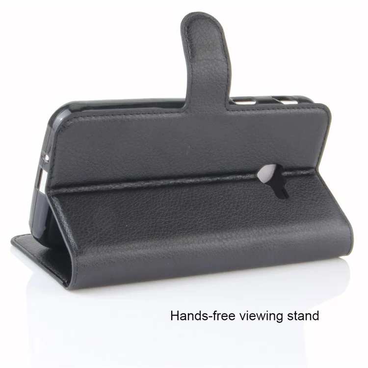 Litchi Skin Wallet Leather Stand Case for Samsung Galaxy Xcover 4s / Xcover 4 G390F - Black-Cellmalls