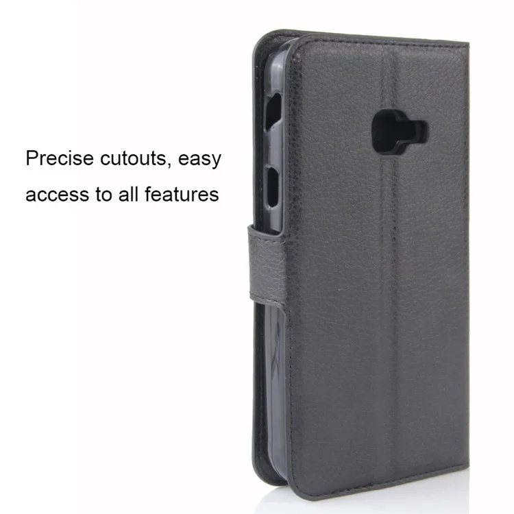 Litchi Skin Wallet Leather Stand Case for Samsung Galaxy Xcover 4s / Xcover 4 G390F - Black-Cellmalls