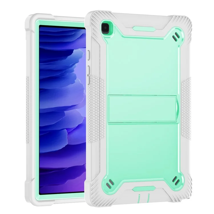 For Samsung Galaxy Tab A7 10.4 (2020) / (2022) Tablet Case Silicone + PC Protective Armor Kickstand Cover - Grey+Mint Green-Cellmalls