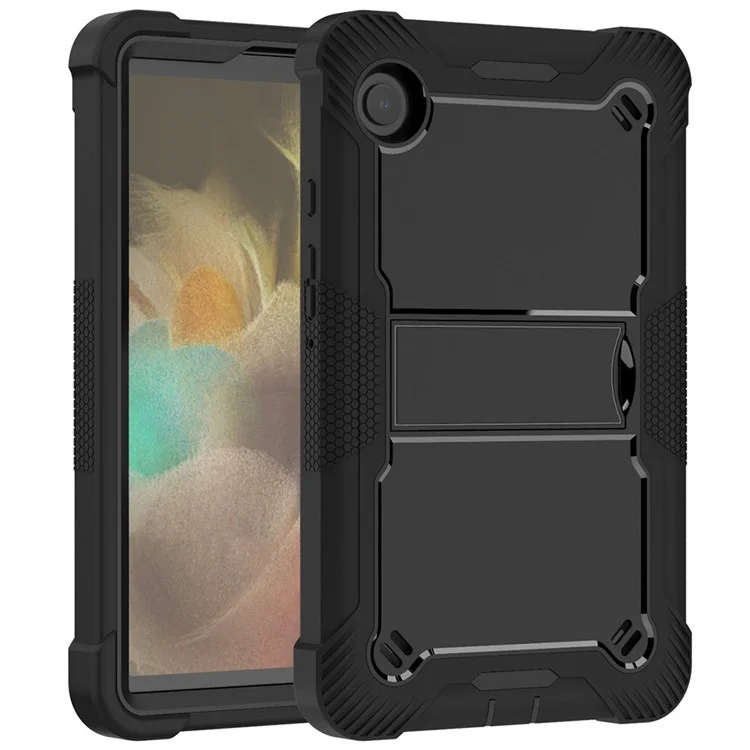 For Samsung Galaxy Tab A9 Kickstand Cover Silicone + PC Defender Shockproof Tablet Case - Black-Cellmalls