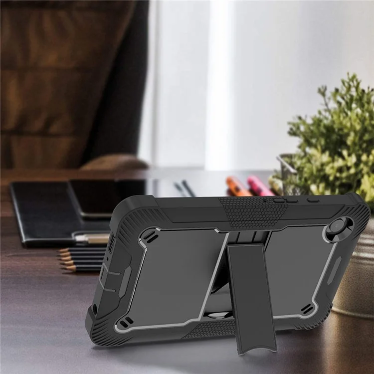 For Samsung Galaxy Tab A9 Kickstand Cover Silicone + PC Defender Shockproof Tablet Case - Black-Cellmalls