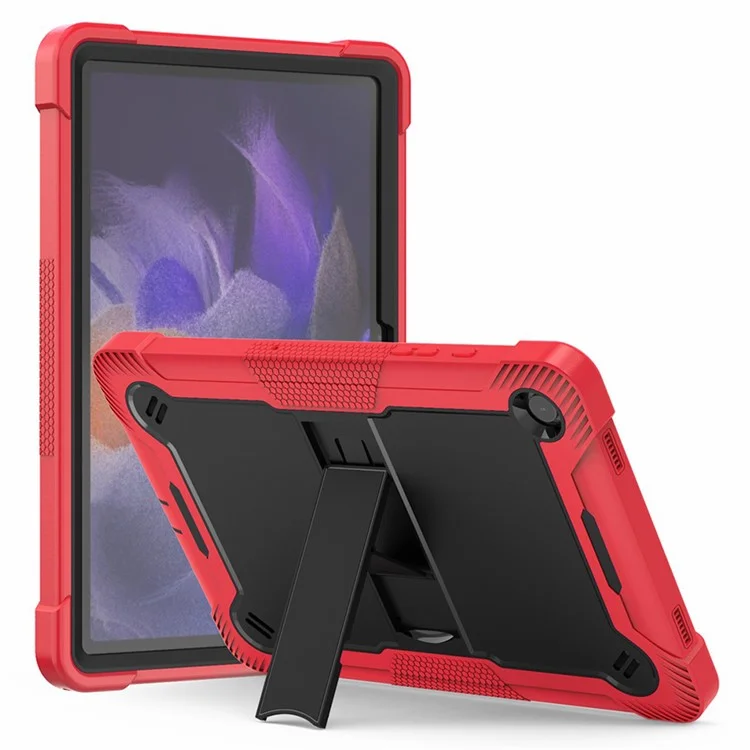 For Samsung Galaxy Tab A9+ Kickstand Cover Protective Silicone + PC Tablet Case - Black-Cellmalls