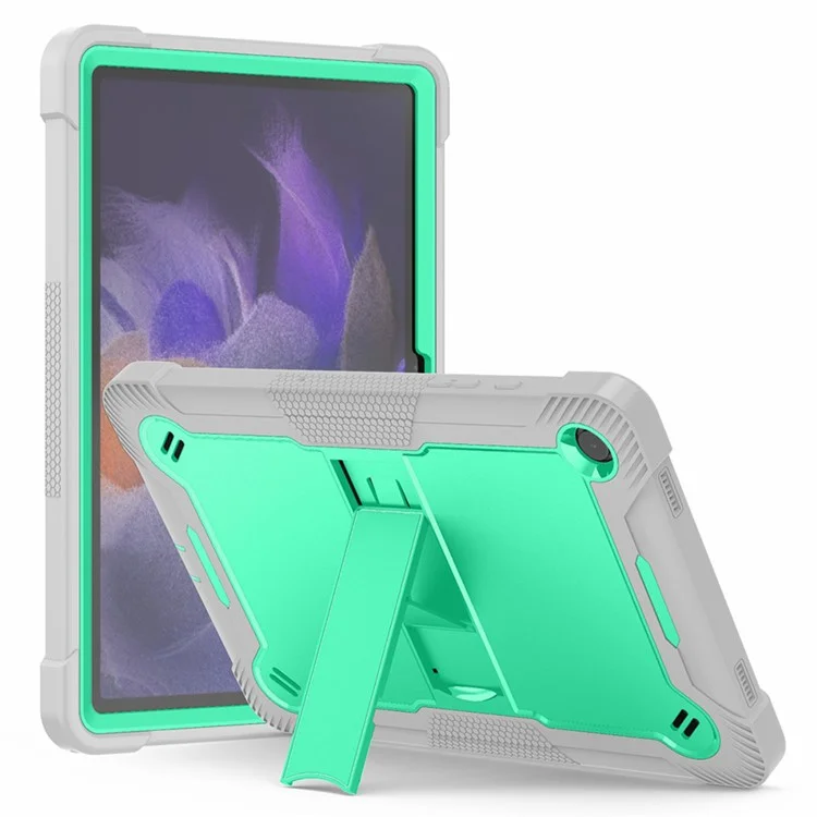 For Samsung Galaxy Tab A9+ Kickstand Cover Protective Silicone + PC Tablet Case - Black-Cellmalls