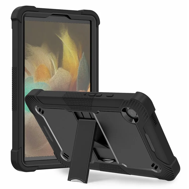 For Samsung Galaxy Tab A9 Kickstand Cover Silicone + PC Defender Shockproof Tablet Case - Black-Cellmalls
