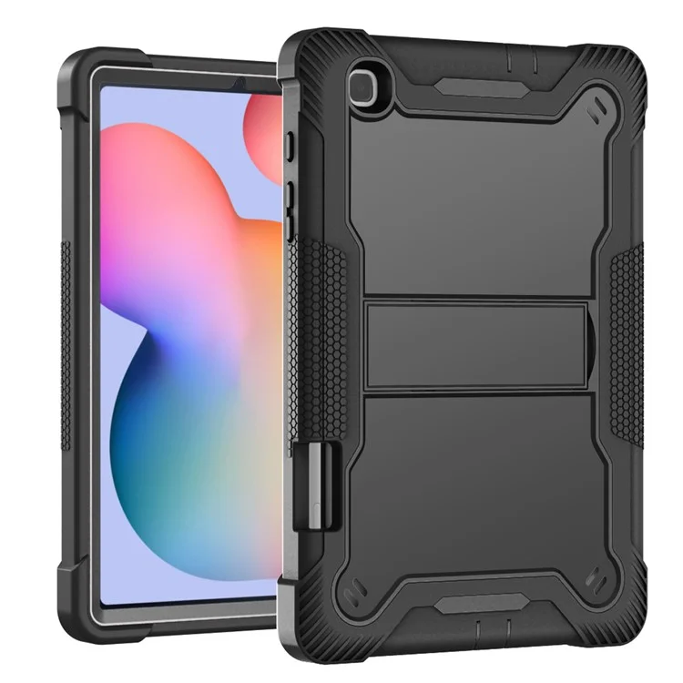 For Samsung Galaxy Tab S6 Lite (2024) / S6 Lite (2022) / S6 Lite (2020) Silicone + PC Tablet Case Kickstand Protection Cover - Black-Cellmalls