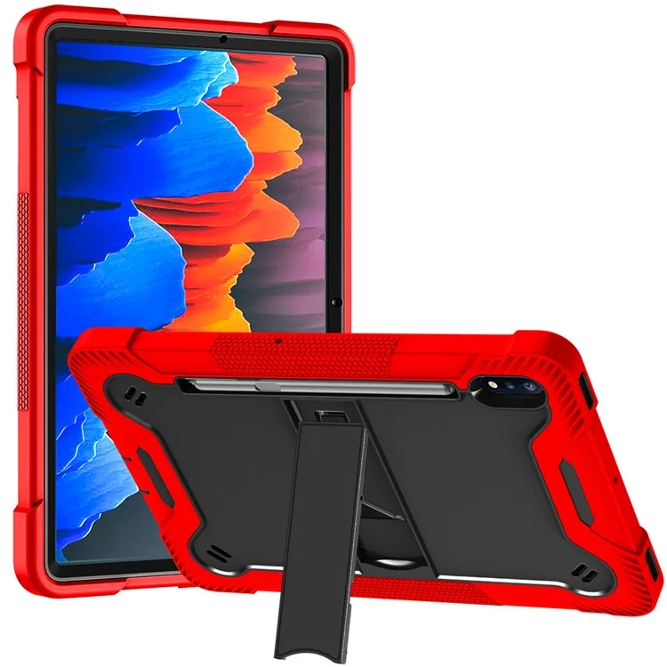 Shockproof Cover for Samsung Galaxy Tab S8 / S7 , Kickstand Silicone + PC Tablet Case - Black-Cellmalls