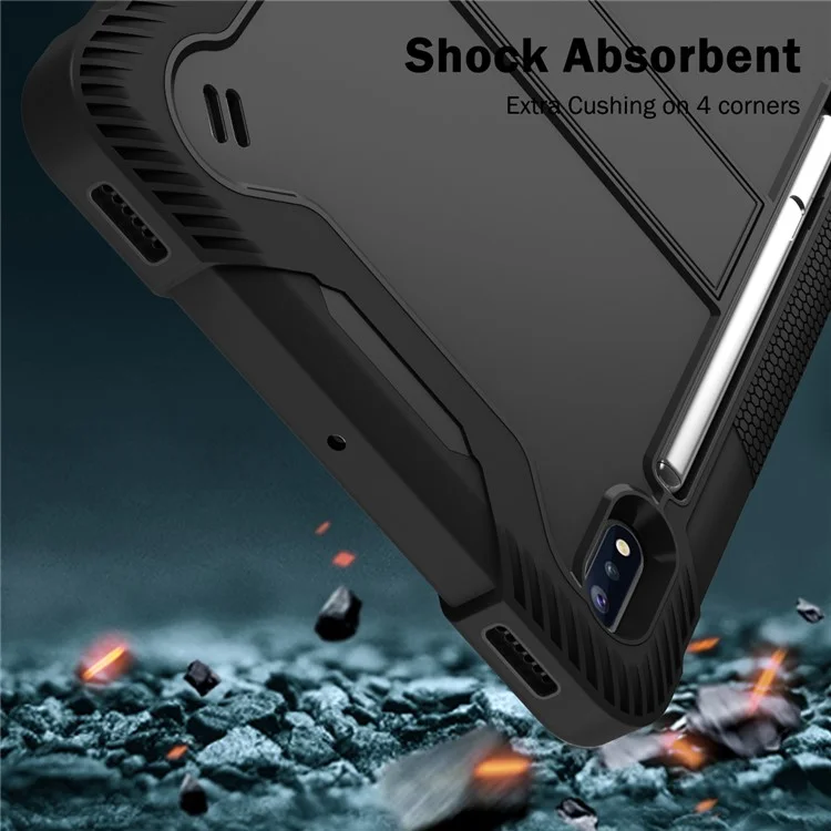 Shockproof Cover for Samsung Galaxy Tab S8 / S7 , Kickstand Silicone + PC Tablet Case - Black-Cellmalls