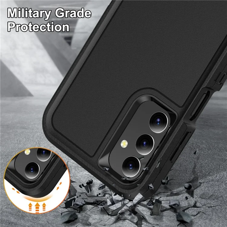 For Samsung Galaxy A15 4G Shockproof Case PC+TPU+PC Phone Back Cover - Black-Cellmalls