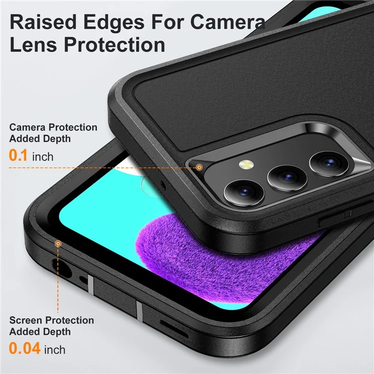 For Samsung Galaxy A15 4G Shockproof Case PC+TPU+PC Phone Back Cover - Black-Cellmalls