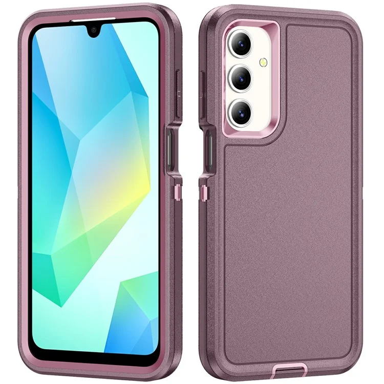 For Samsung Galaxy A16 4G / 5G Case PC+Silicone+EVA 3-in-1 Shockproof Phone Cover - Black+Black-Cellmalls