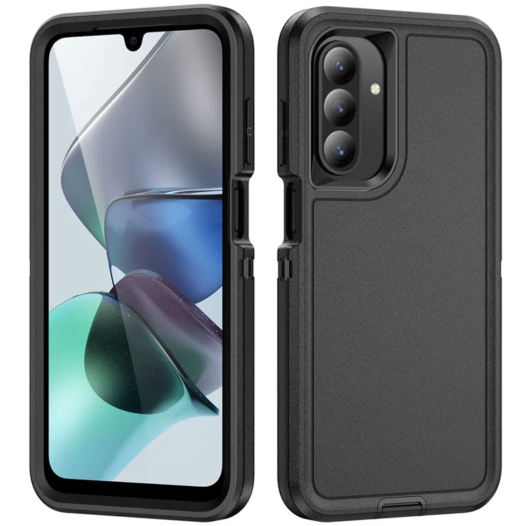 For Samsung Galaxy A26 5G Case PC + Silicone + EVA 3 in 1 Shockproof Phone Cover - Black + Black-Cellmalls