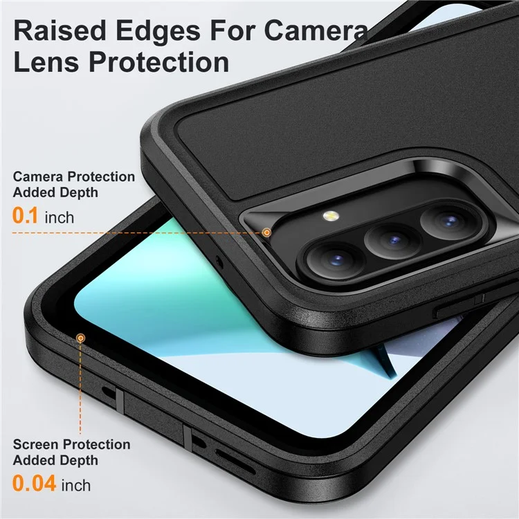For Samsung Galaxy A26 5G Case PC + Silicone + EVA 3 in 1 Shockproof Phone Cover - Black + Black-Cellmalls