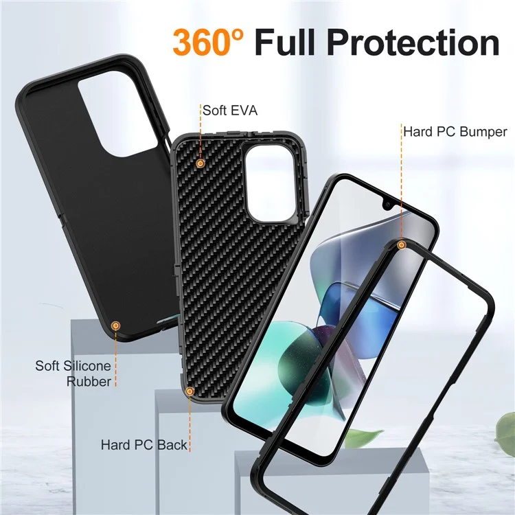 For Samsung Galaxy A26 5G Case PC + Silicone + EVA 3 in 1 Shockproof Phone Cover - Black + Black-Cellmalls