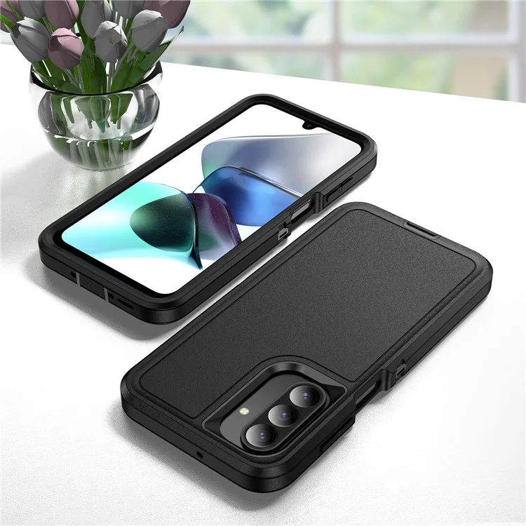 For Samsung Galaxy A26 5G Case PC + Silicone + EVA 3 in 1 Shockproof Phone Cover - Black + Black-Cellmalls