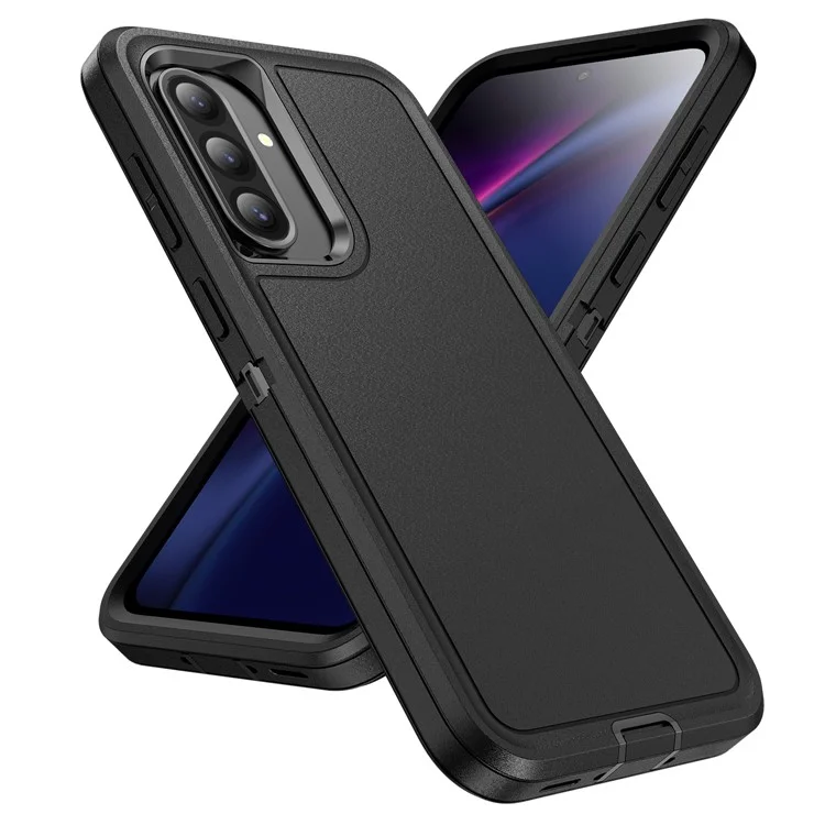 For Samsung Galaxy A36 5G Case PC + Silicone + EVA 3 in 1 Shockproof Phone Cover - Black + Black-Cellmalls