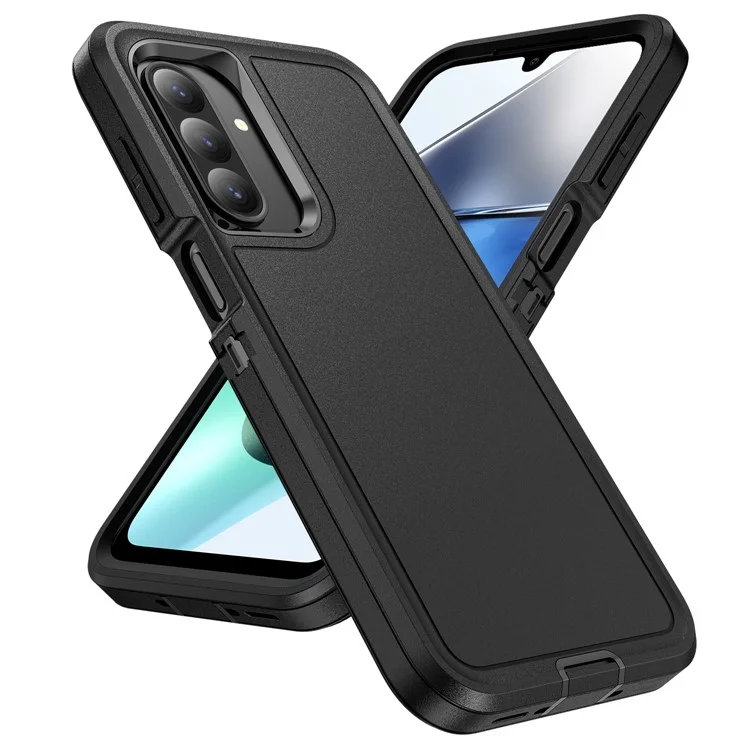 For Samsung Galaxy A26 5G Case PC + Silicone + EVA 3 in 1 Shockproof Phone Cover - Black + Black-Cellmalls