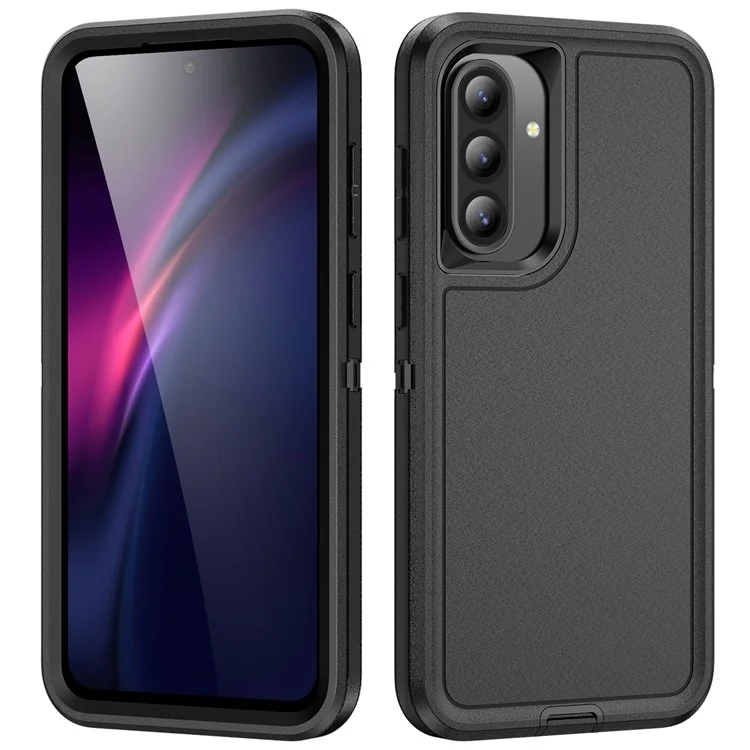 For Samsung Galaxy A36 5G Case PC + Silicone + EVA 3 in 1 Shockproof Phone Cover - Black + Black-Cellmalls