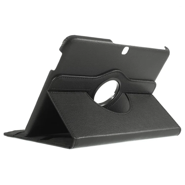 Black Litchi Leather 360 Degree Rotary Stand Case for Samsung Galaxy Tab 4 10.1 T531 T530 T535-Cellmalls